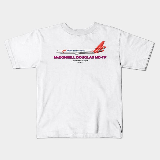 McDonnell Douglas MD-11F - Martinair Cargo Kids T-Shirt by TheArtofFlying